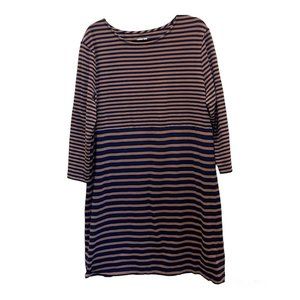 Lands’ End 3/4 Sleeve Striped T-Shirt Dress, size XL (18)